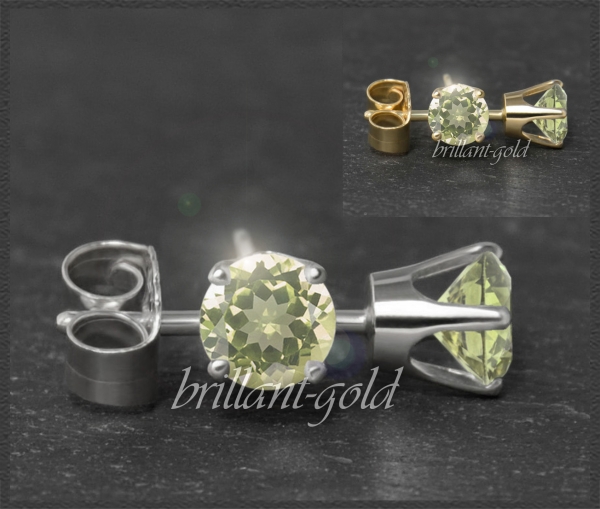 Ohrstecker 585 Gold Citrin hell gelb 4,5,6mm